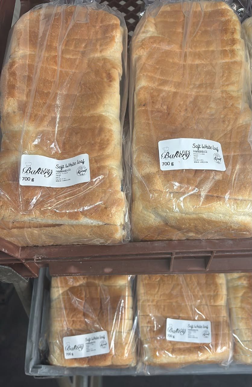 Alfies Bakery soft white loaf bread available at Giru Convenience in Giru, Queensland