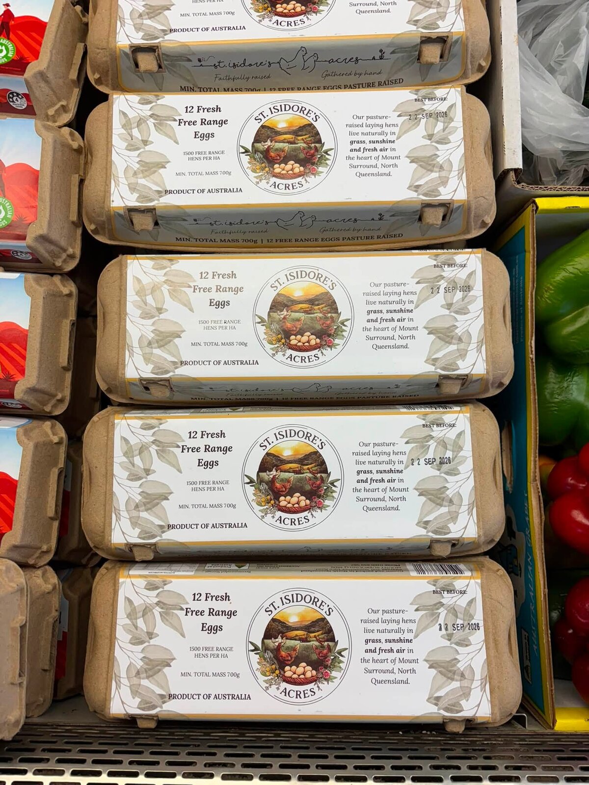 St Isidores Acres pasture-raised free-range eggs stocked at Giru Convenience