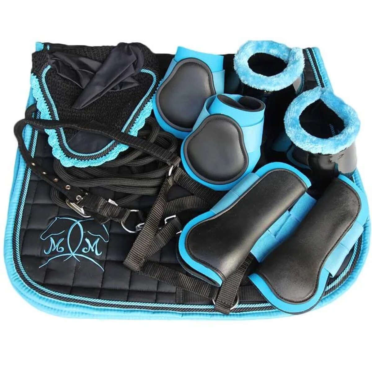 Black and turquoise Matchy Matchy set