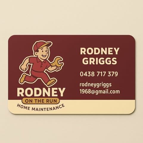 Rodney on the Run business card